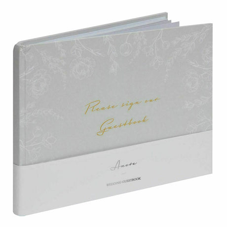 Amore Grey Floral Wedding Photo Album Holds 50 4x6"Prints