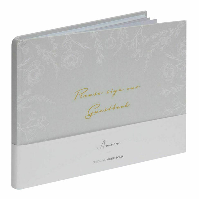 Amore Grey Floral Wedding Photo Album Holds 50 4x6"Prints