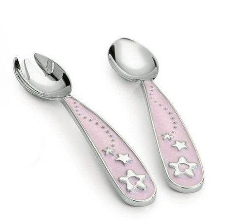 Silver Options Fork & Spoon Gift Set - Baby Boy or Girl