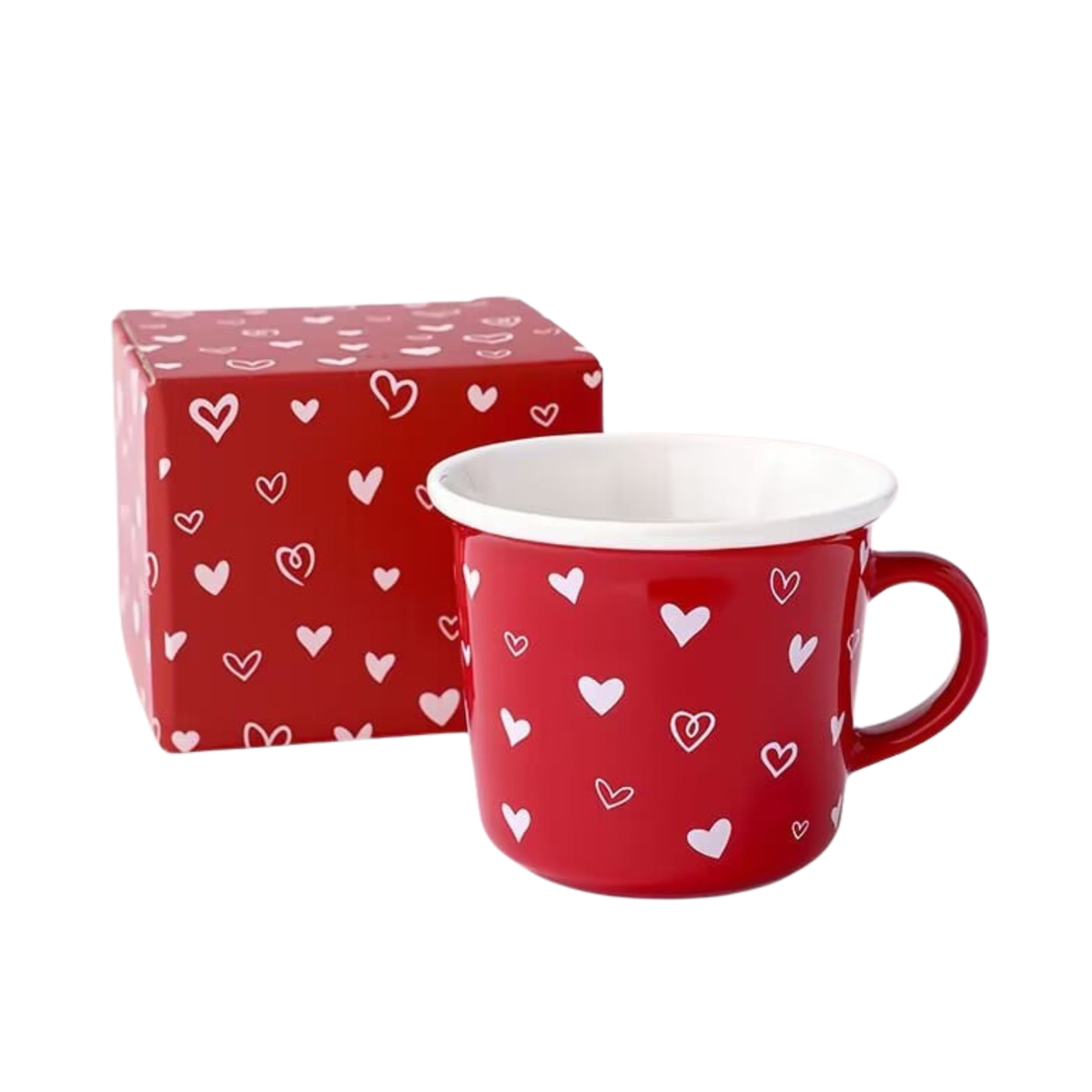 Heart Design Ceramic Mug Red