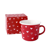 Heart Design Ceramic Mug Red