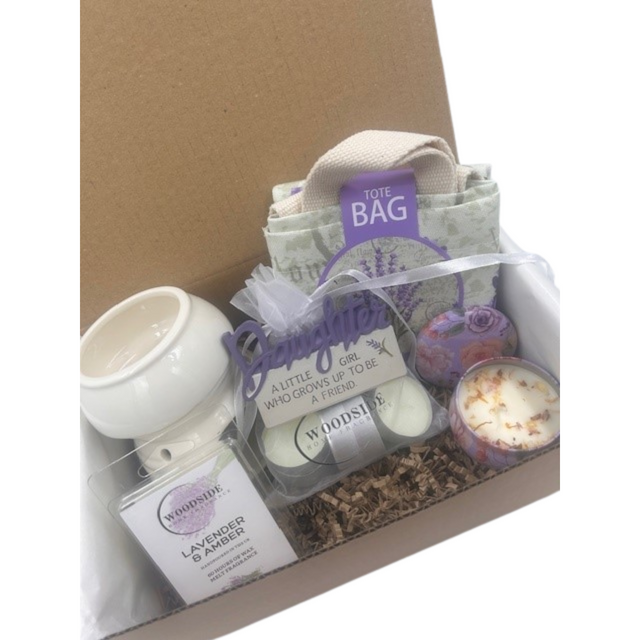 Daughter - Lavender Home Fragrance Candle & Burner Treat Box Hamper 