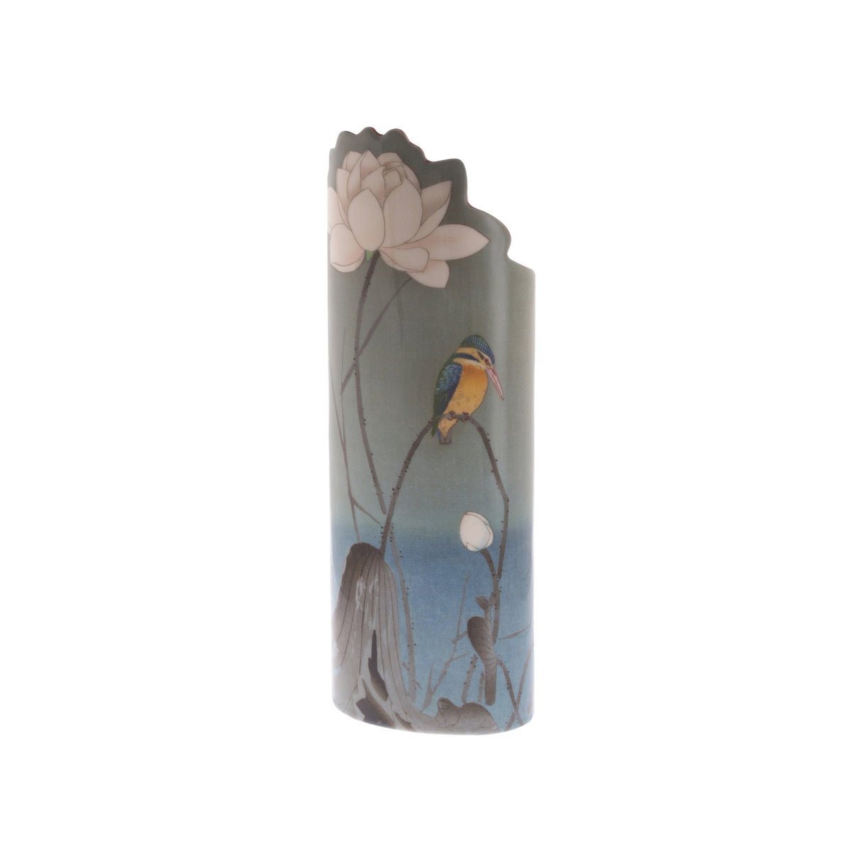 Silhouette D'Art Koson Kingfisher with Lotus Flower Vase