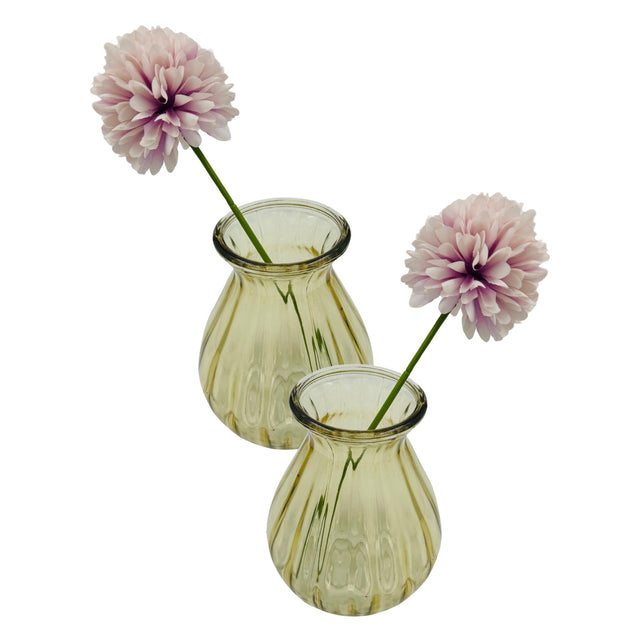 Pale Glass Collection Medium Flute Vase Set of 2 - Various Colours