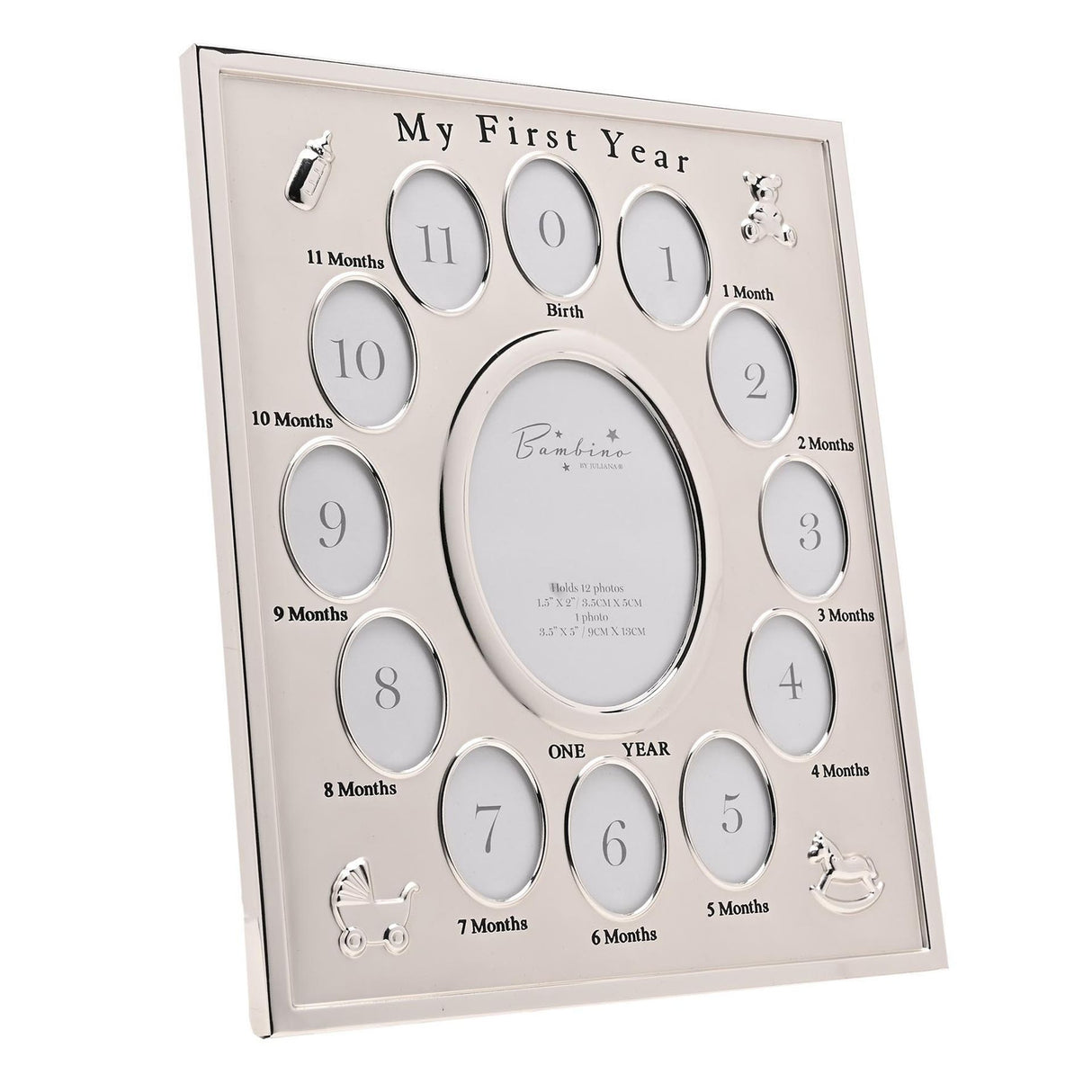Bambino Silver Plated My First Year Collage Photo Frame