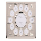 Bambino Silver Plated My First Year Collage Photo Frame