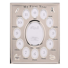 Bambino Silver Plated My First Year Collage Photo Frame