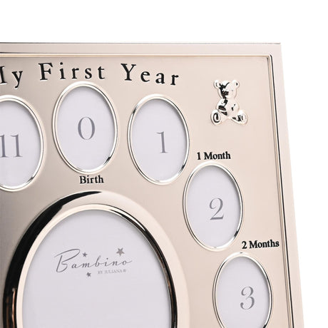 Bambino Silver Plated My First Year Collage Photo Frame
