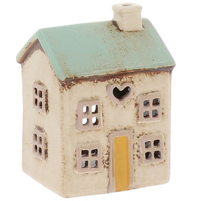 Village Pottery Mini Heart House Tea Light Holder - Cream