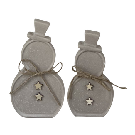 Sand Texture Effect Ceramic Snowman Decorations