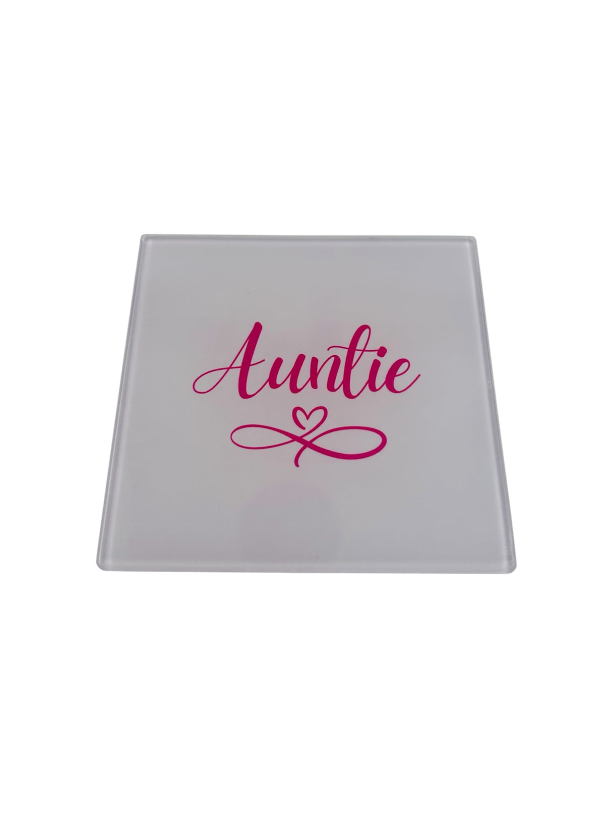 Woodside Home Living - Auntie Heart Round Glass Coaster