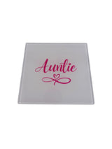 Woodside Home Living - Auntie Heart Round Glass Coaster