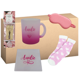Auntie Pink Infinity Heart - Mug & Coaster Set With Cosy Socks Treat Box