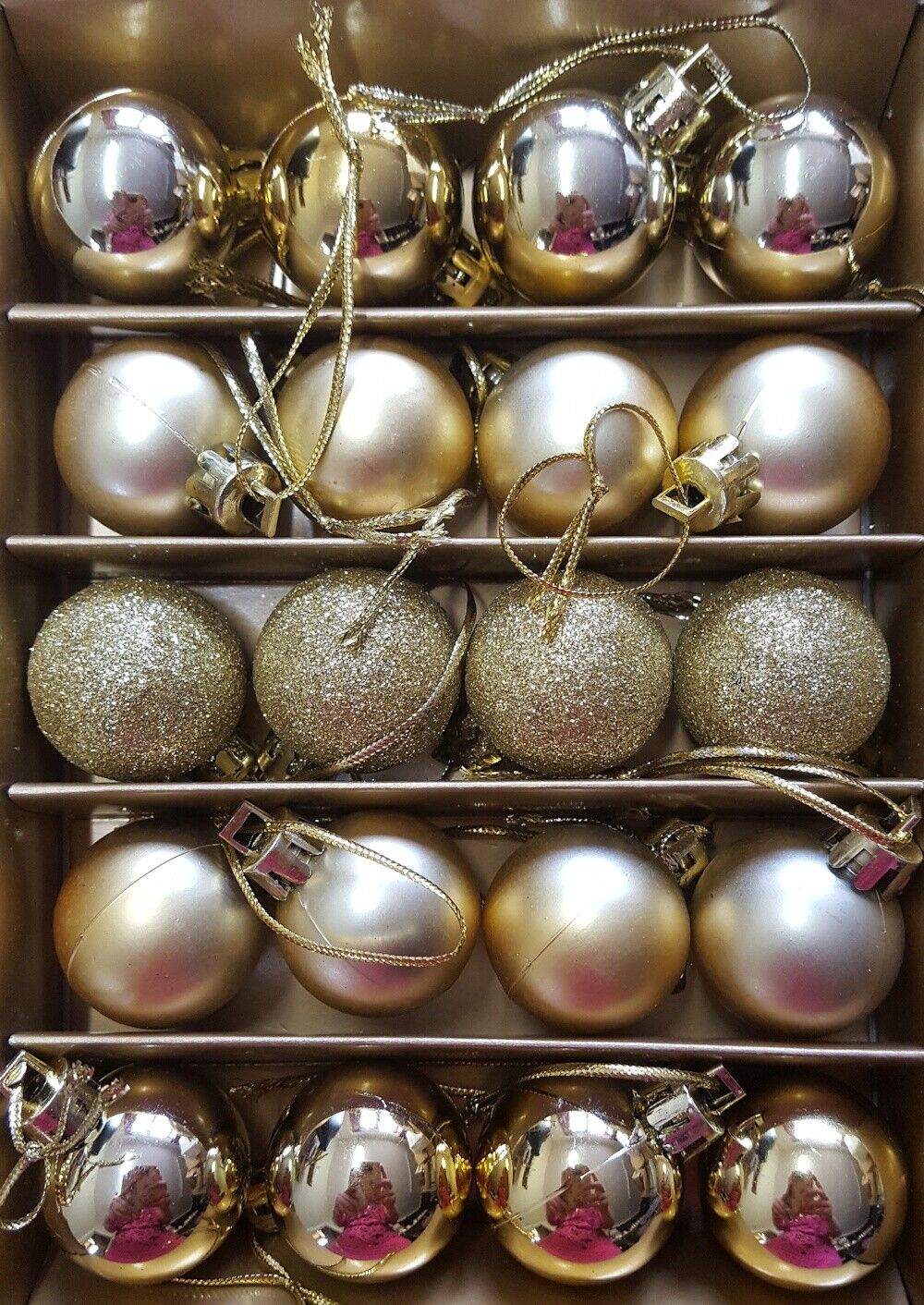 Christmas Tree Shatterproof Baubles in Red Gold or Silver in Various Sizes
