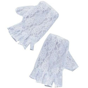 Fingerless Lace Gloves (White)