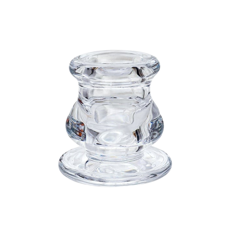 Woodside Home Living Clear Glass Candlestick Holder