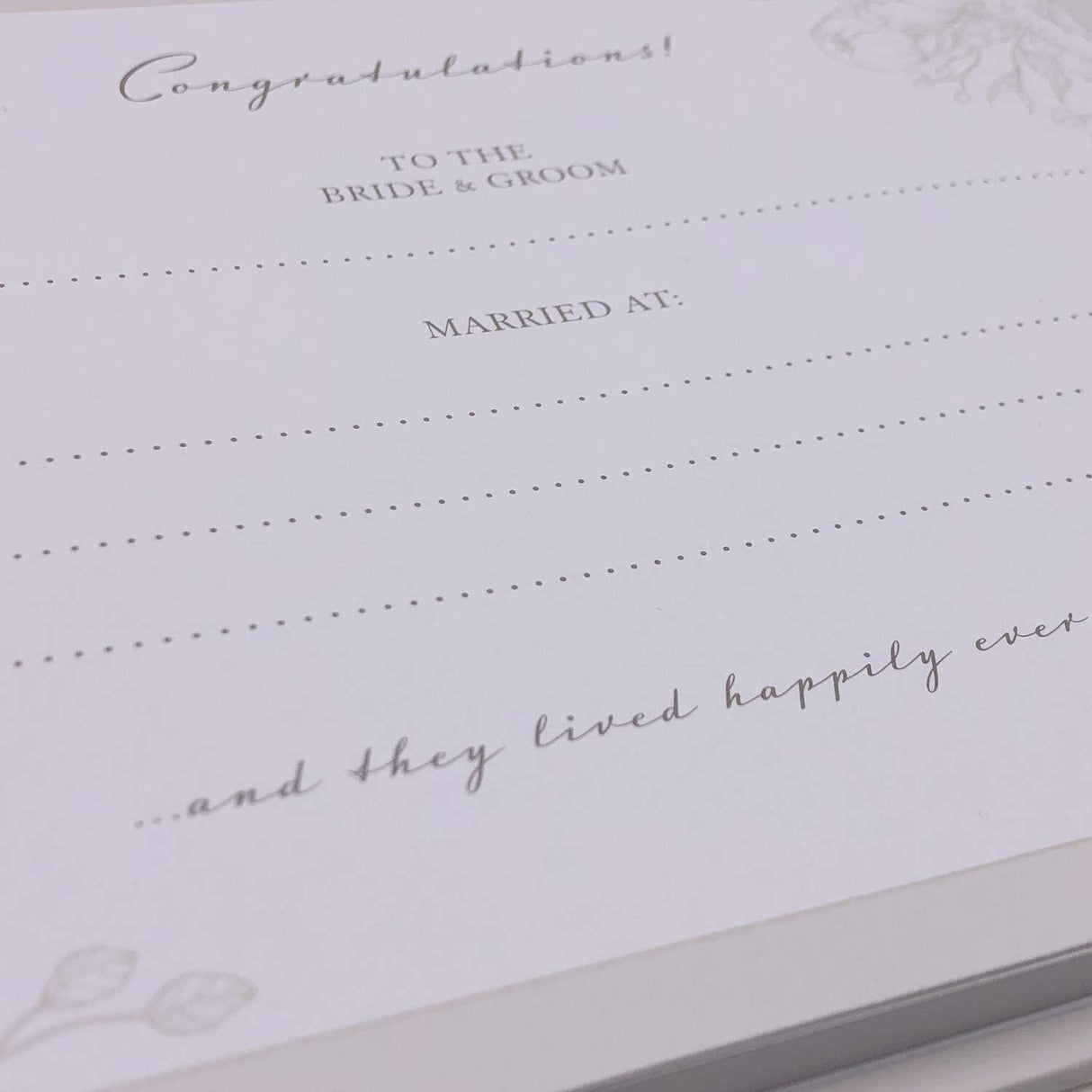 Amore Grey Floral Wedding Guest Book - 40 Inner Pages