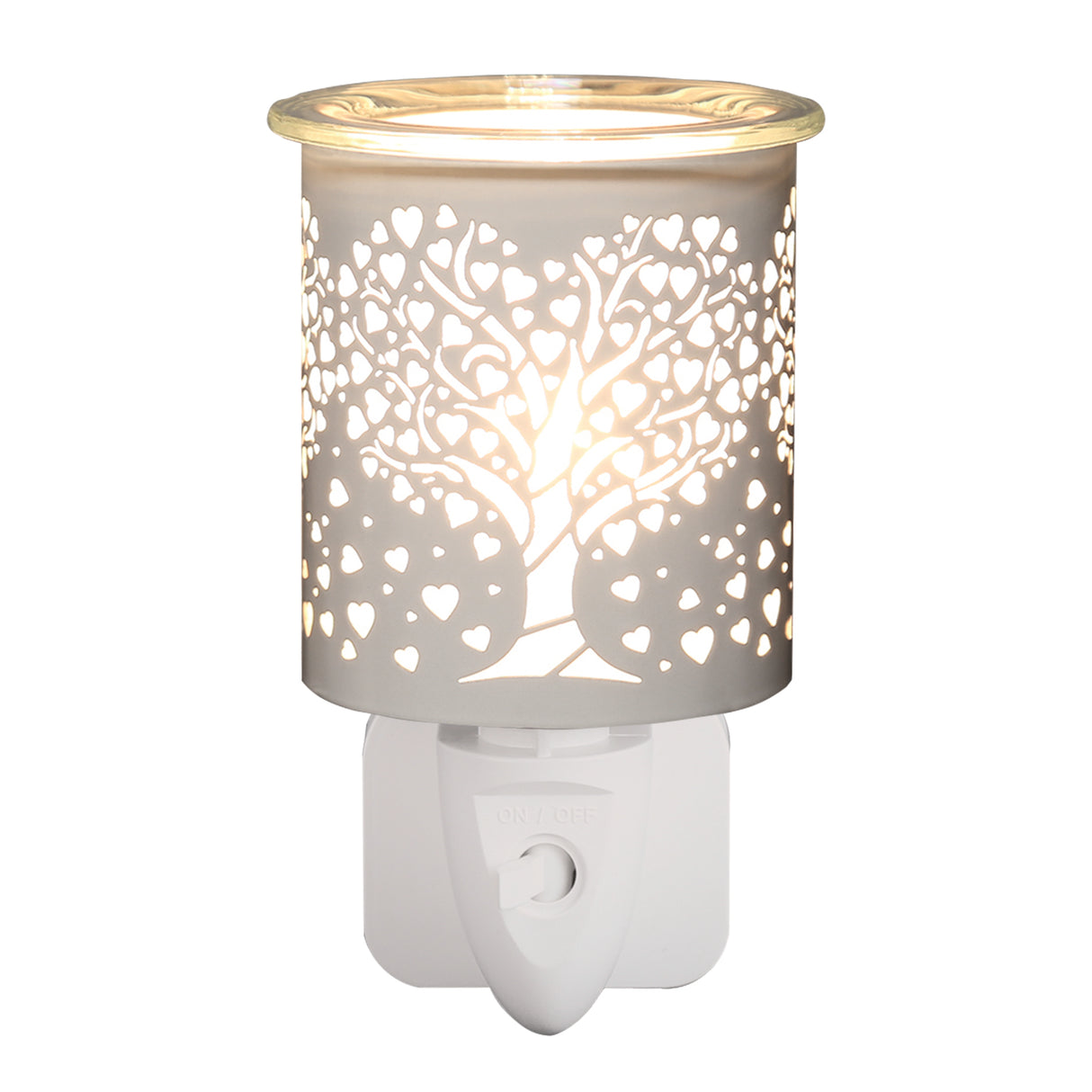 Aroma Electric Wax Melt Burner Plug In - White & Gold Heart Tree