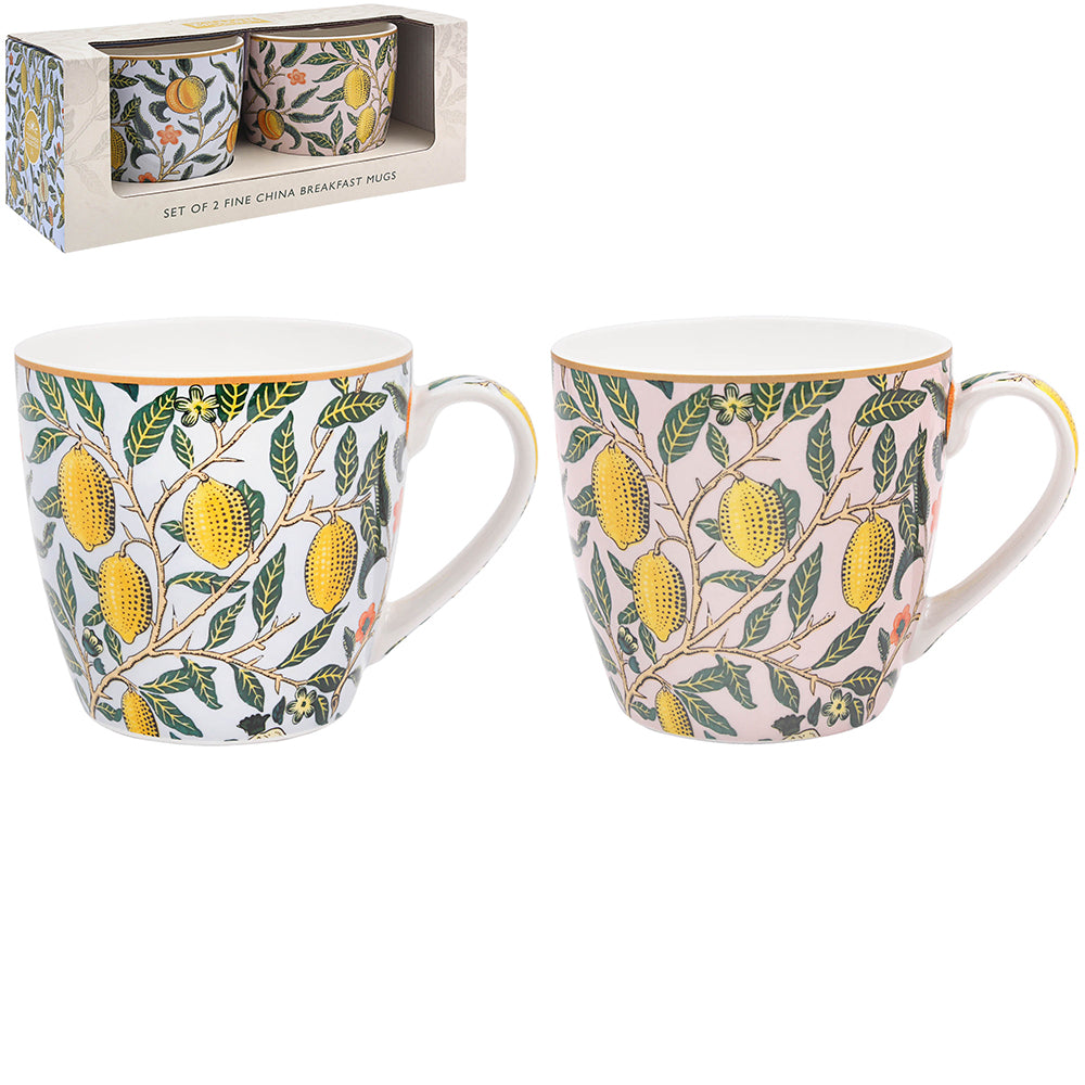 William Morris 2 Breakfast Mugs Gift Set - Fruits