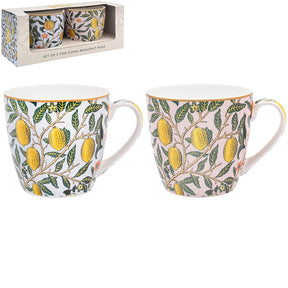William Morris 2 Breakfast Mugs Gift Set - Fruits