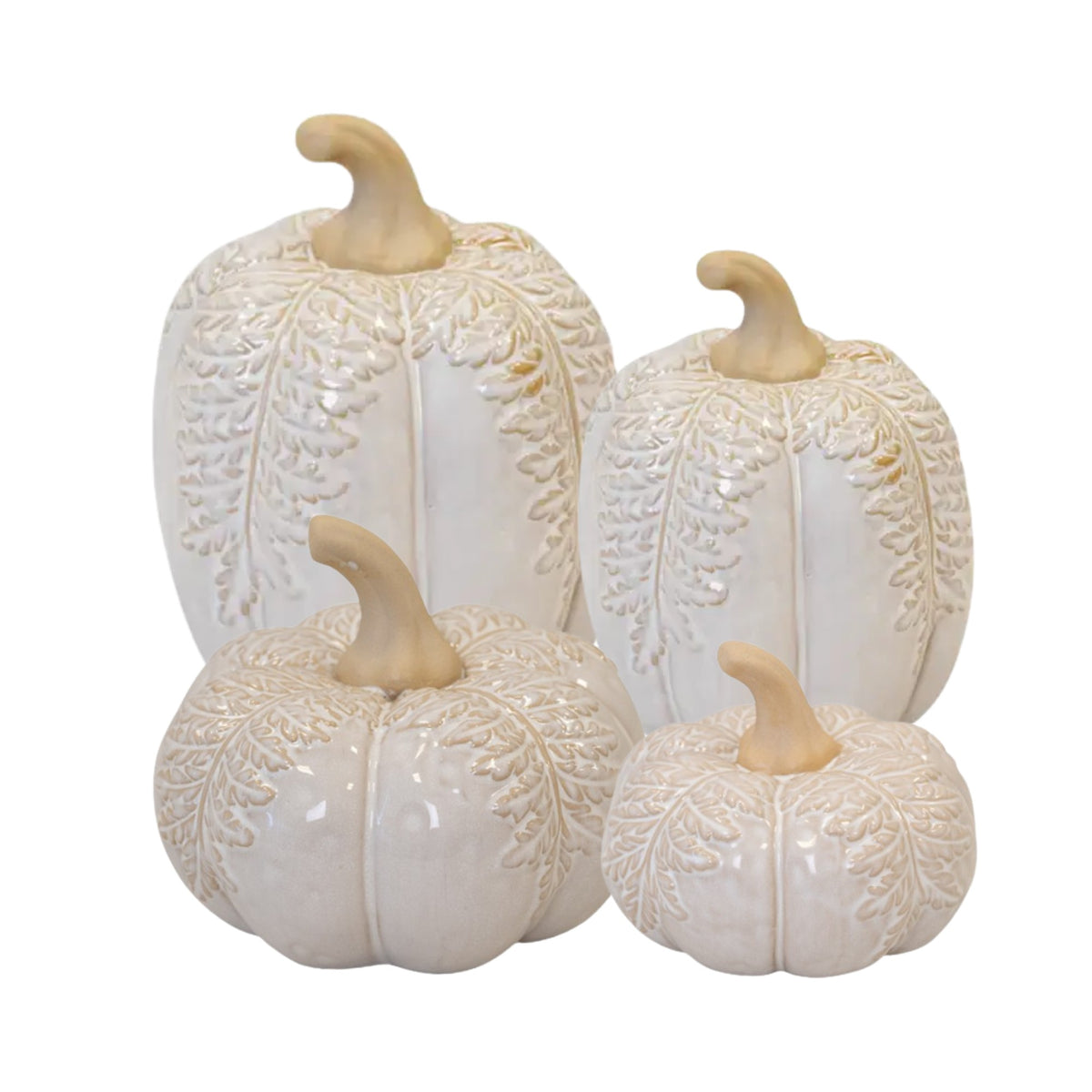 Natural Glazed Pumpkin Ornament - Various Sizes