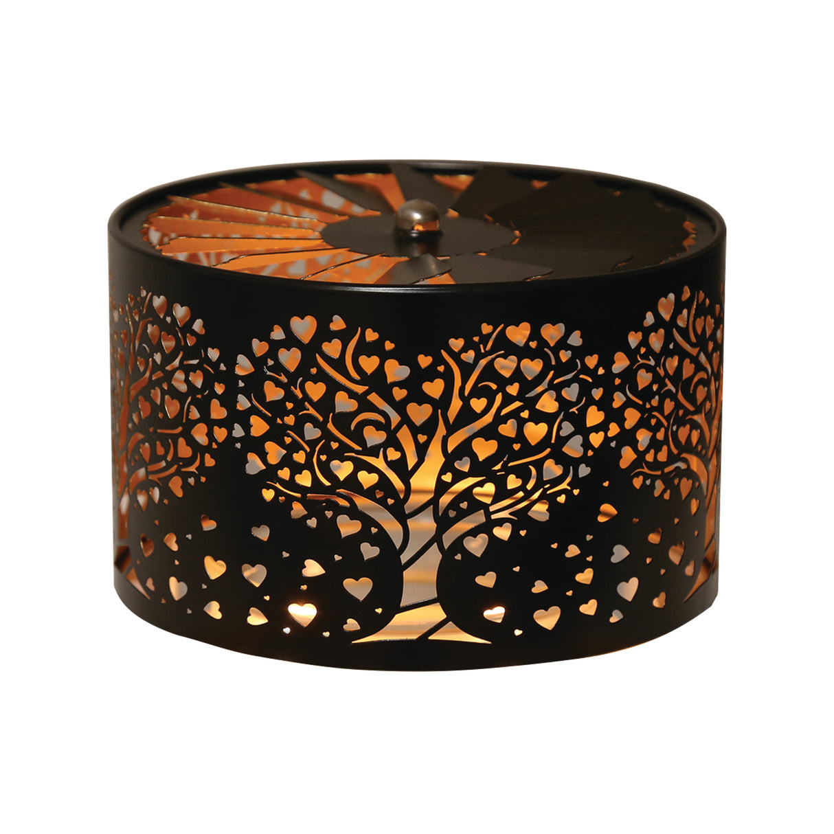 Aroma Jar Candle Metal Silhouette Carousel Shade Heart Tree Design - 