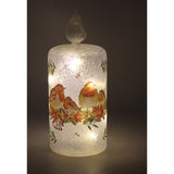 Jennifer Rose Frosted LED Candle - Winter Robin