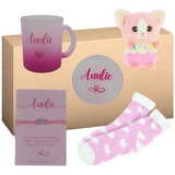 Auntie Pink Infinity Heart - Mug & Coaster Keepsake Set Gift Treat Box