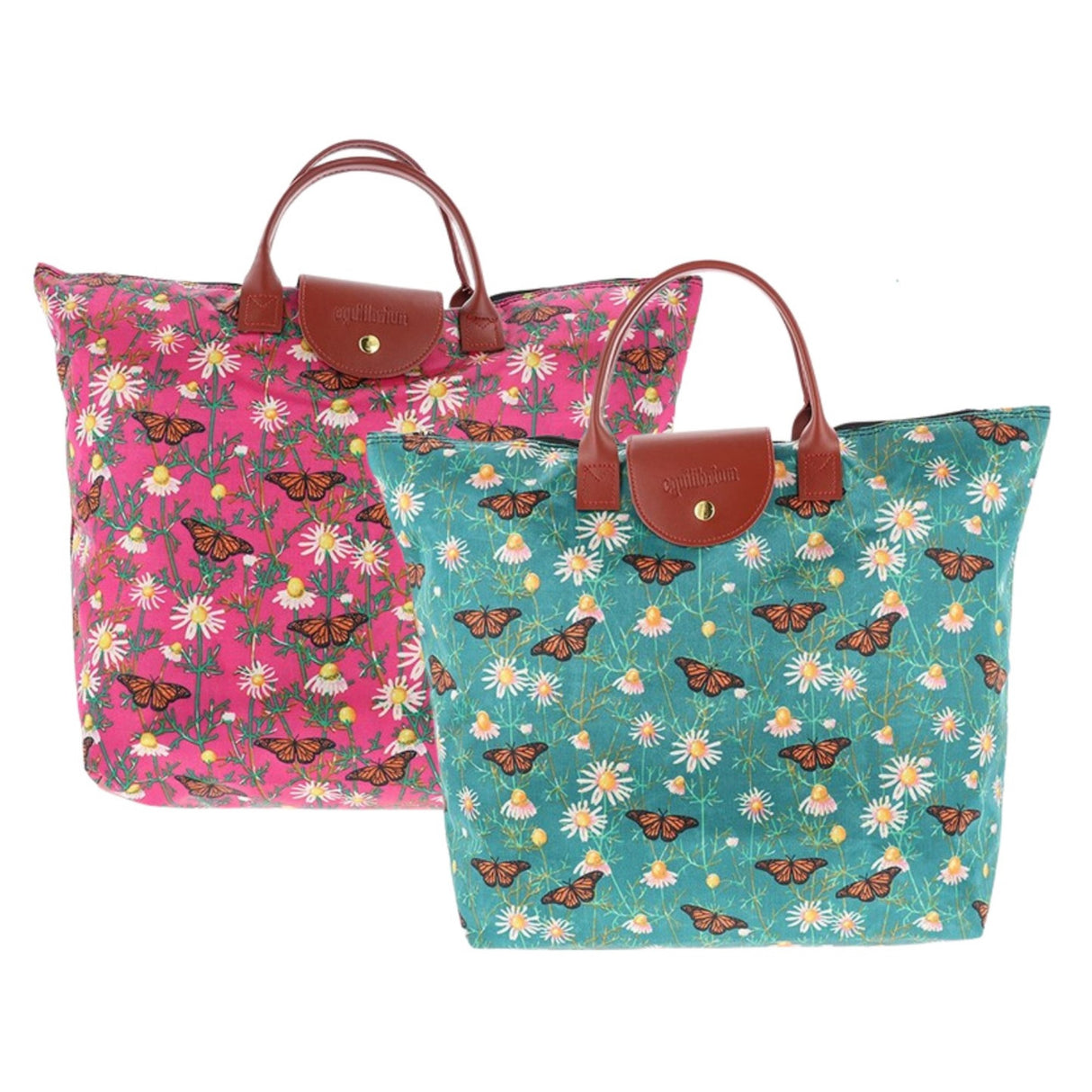 Equilibrium Butterfly & Daisy Design Wipeable Foldable Bag - Various Colours