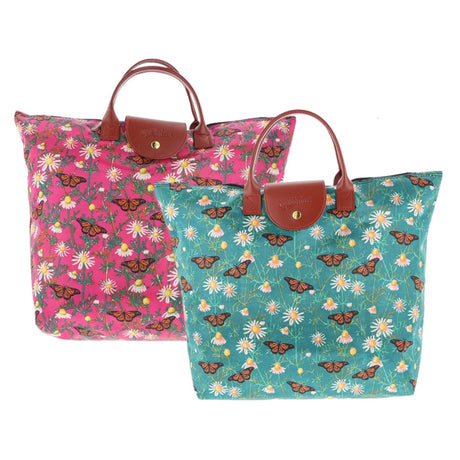 Equilibrium Butterfly & Daisy Design Wipeable Foldable Bag - Various Colours