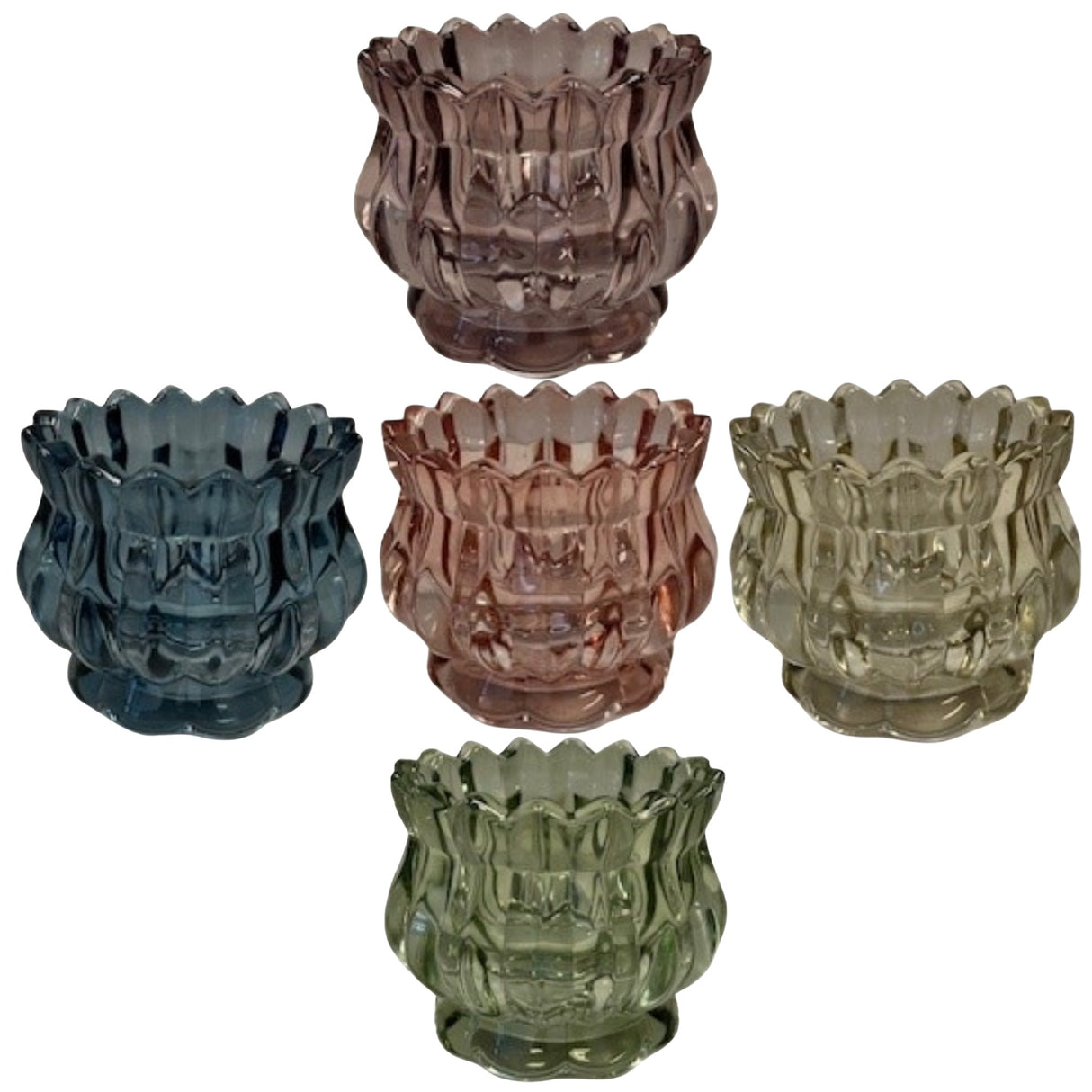 Satchville Decorative Glass Tea Light Holders - Various Colours