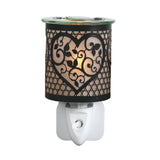 Aroma Electric Wax Melt Burner Plug In - Black & Gold Heart