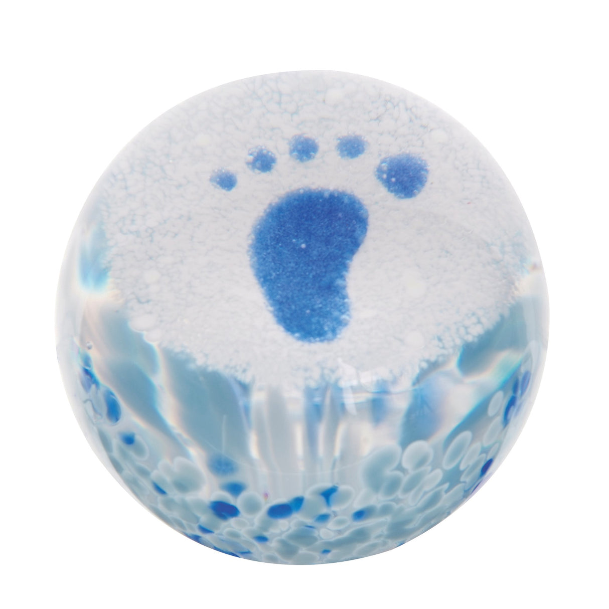 Caithness Glass Paperweight Precious Moments - Tiny Toes Blue or Pink