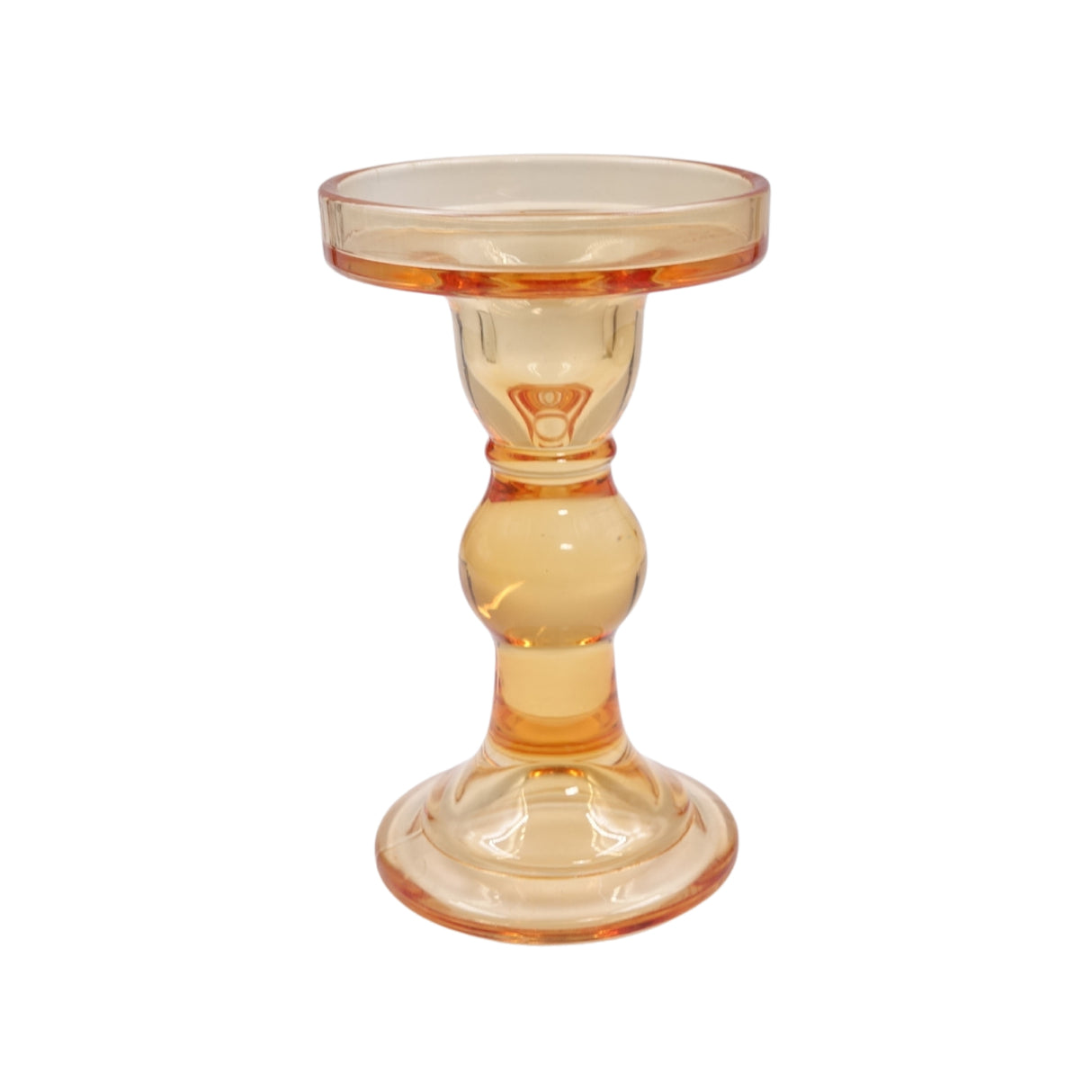 Gold Glass Pillar Candle Holder - Large