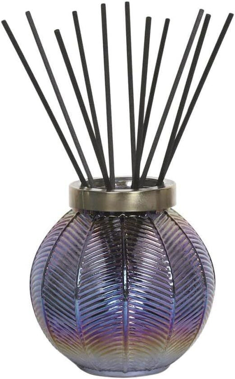 Indigo ribbed reed diffuser vase 