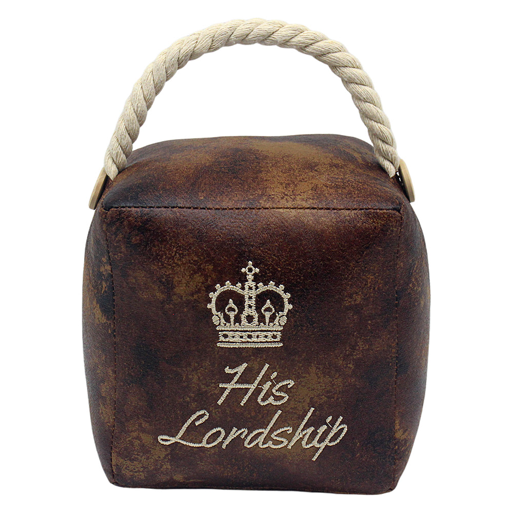 Brown Faux Leather Doorstop - His Lordship