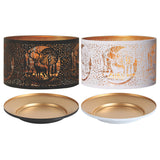 Aroma Jar Candle Metal Silhouette Shade & Tray Set Deer Design - Various Colours