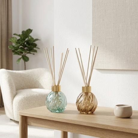 Woodside Home Living Spiral Glass Diffuser Vase - Various Colours