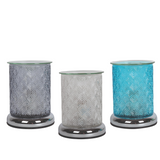 Aroma Touch Electric Wax Melt Burner Leaf Textured Glass Various Colours