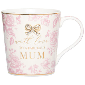 Fine China Mug with Bow embellishment - mum