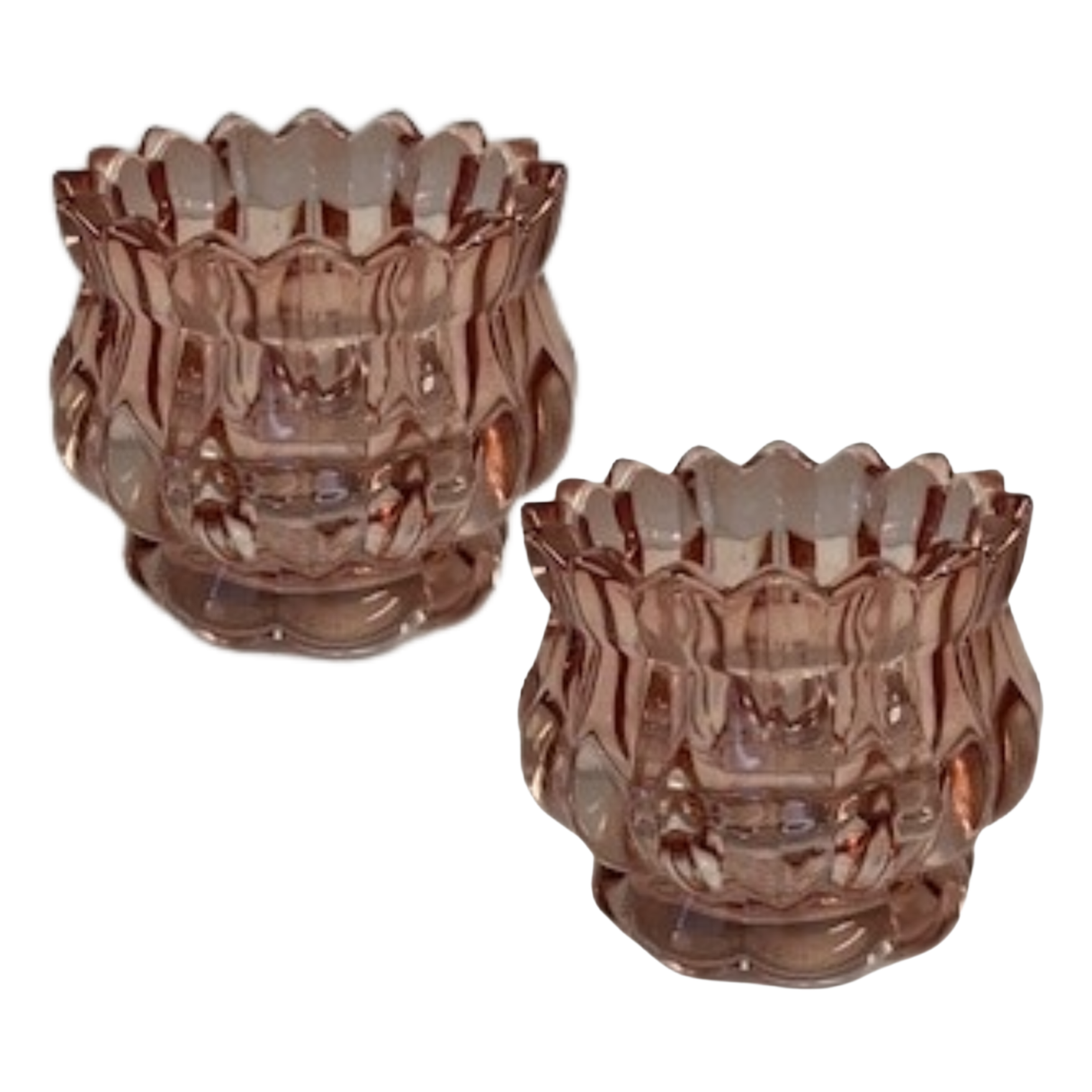 Satchville Decorative Glass Tea Light Holders - Rose Set of 2
