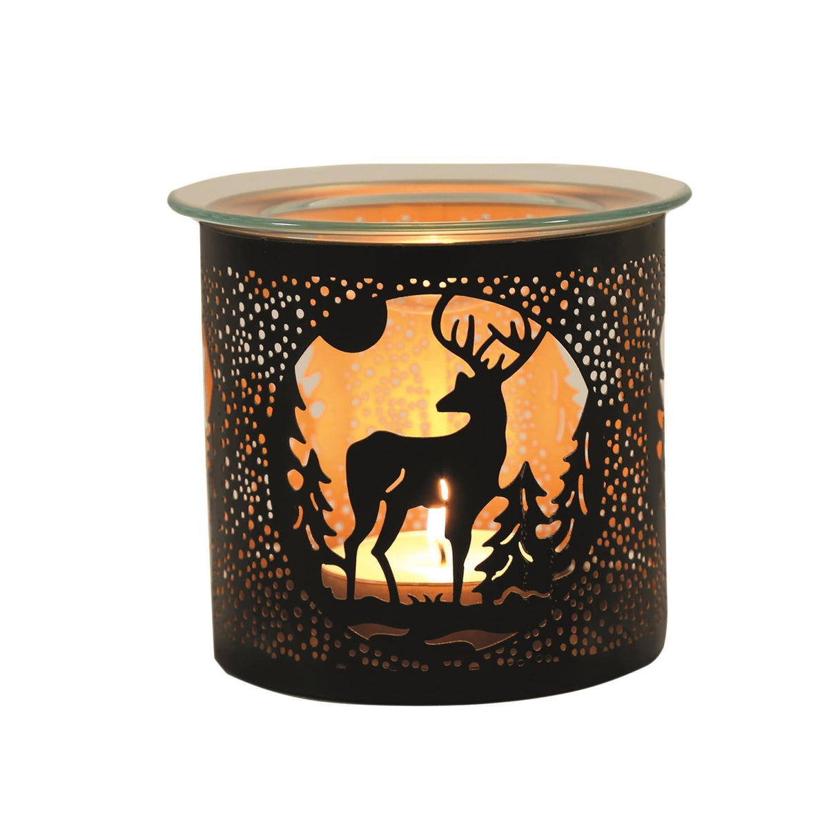 Aroma Metal Silhouette Wax Melt Burner/Candle Holder Stag Design