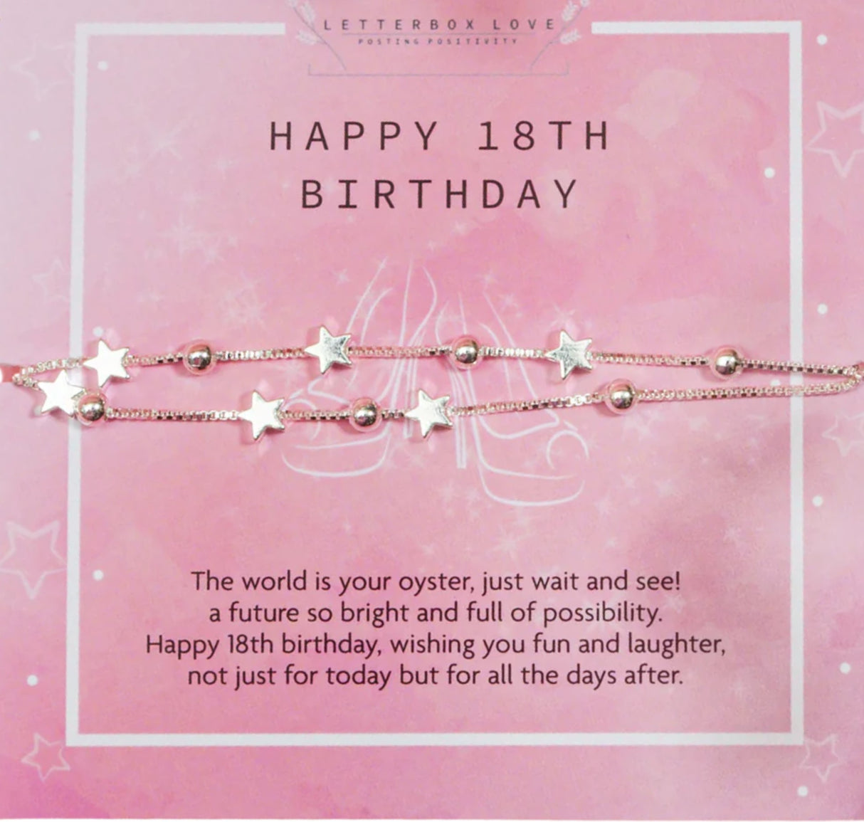 Letterbox Love Silver Plated Bracelet - Happy 18th Birthday