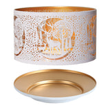 Aroma Jar Candle Metal Silhouette Shade & Tray Set - White & Gold Deer