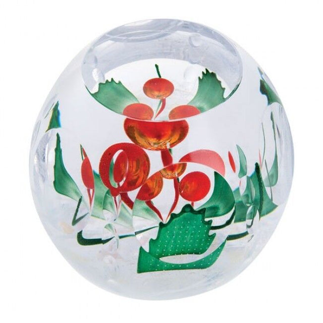 Caithness Glass Paperweight Christmas - Holly Berries