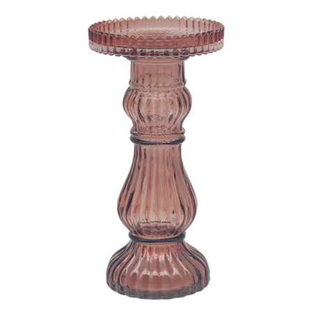Bronze Glass Candle Holders 10x19cm - Various Sets