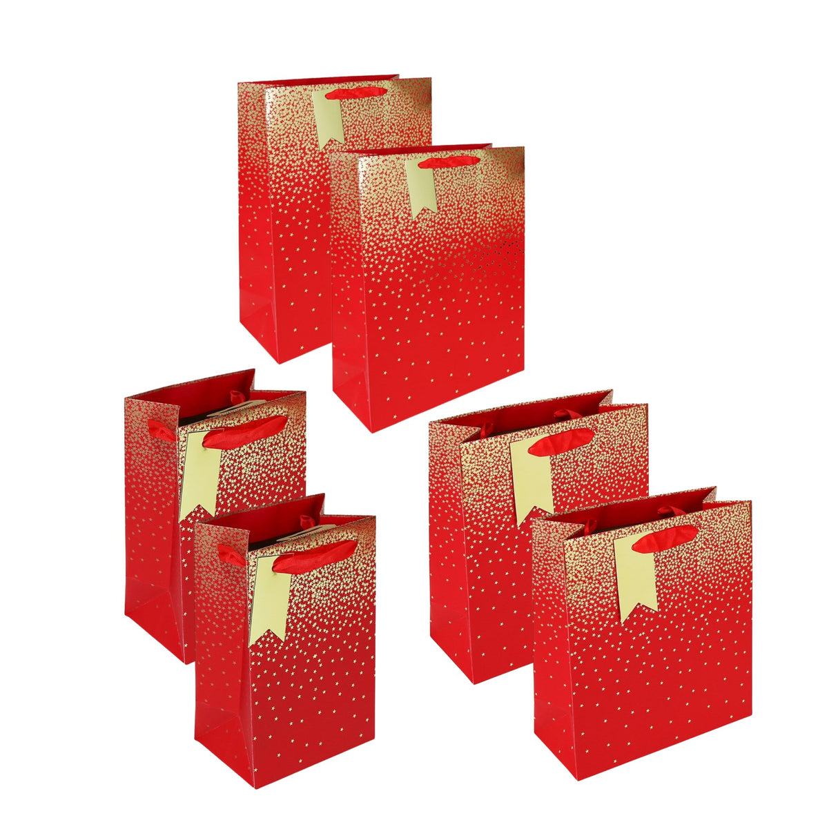 Red Star Ombre Gift Bag - Various Sizes