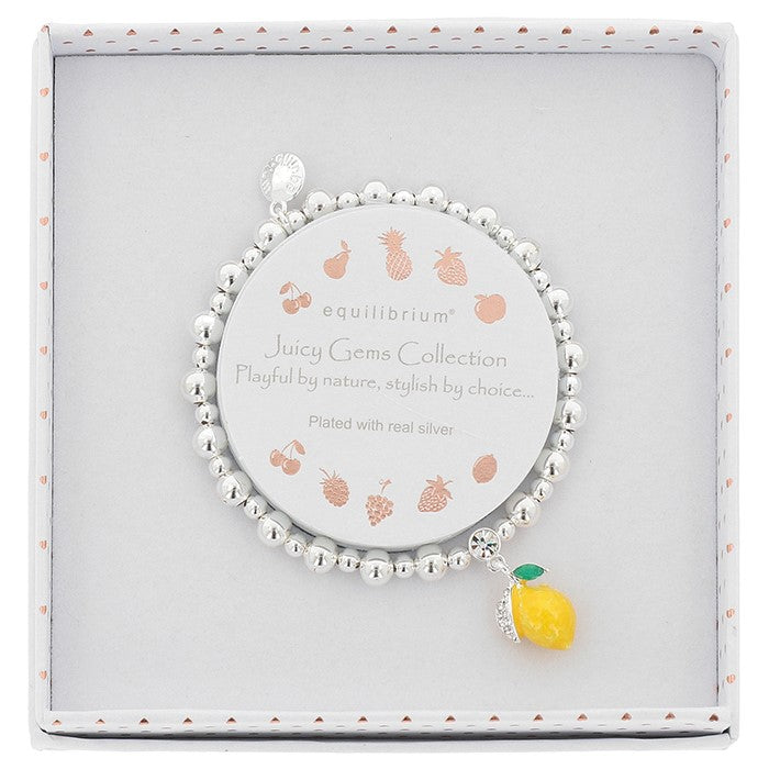 Equilibrium Juicy Gems Silver Plated Bracelet - Lemon Sparkle