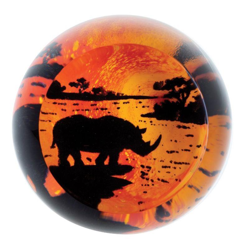 Caithness Glass On Safari Paperweight Collection - Rhino
