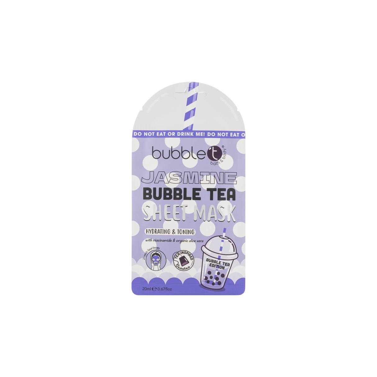 Bubble T Jasmine Hyrating & Toning Bubble Tea Edition Sheet Face Mask 5 Packs